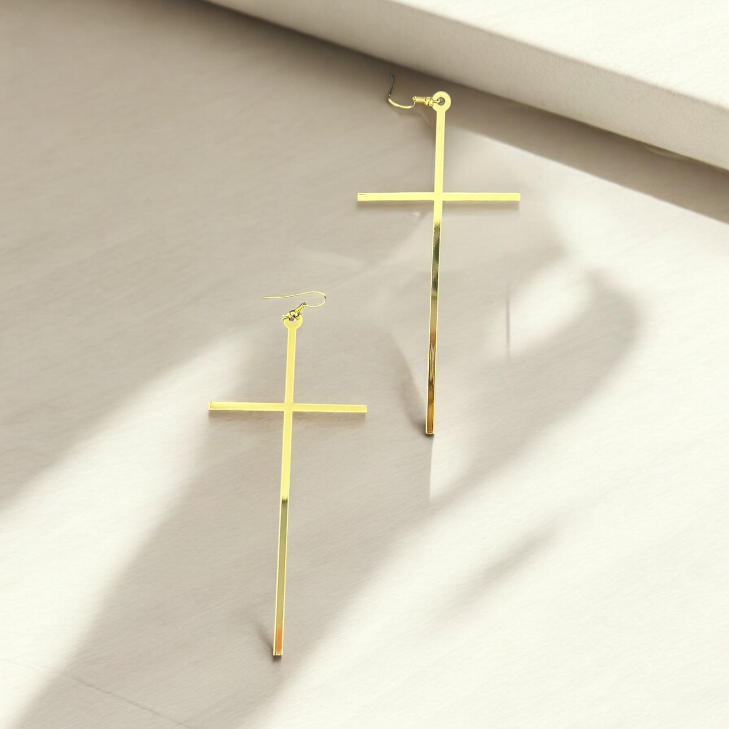 Gold Cross Earring