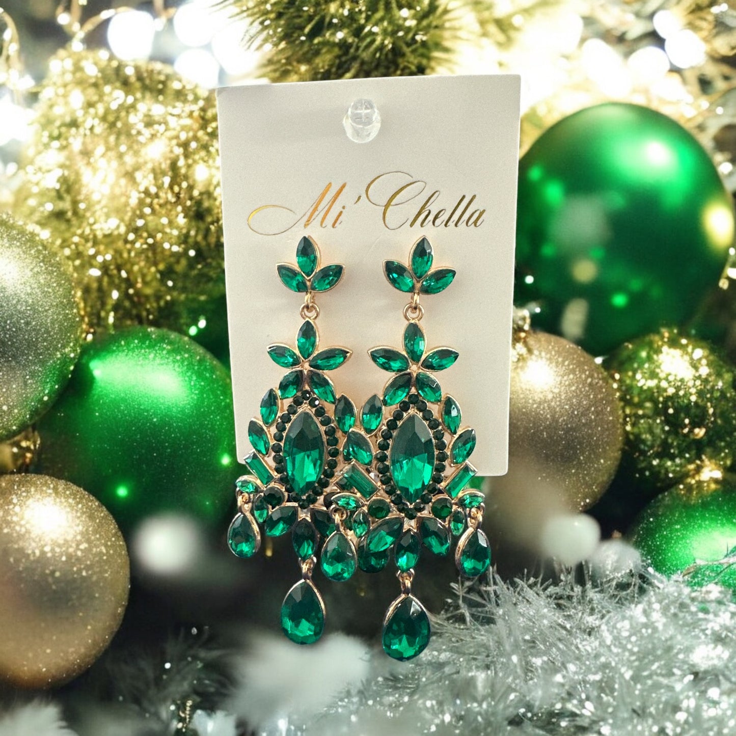 Holiday Cheer Green Earring