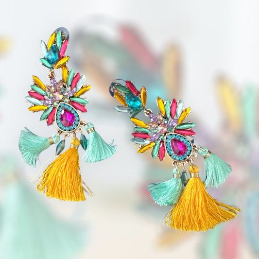 Multi-color Tassel Earring