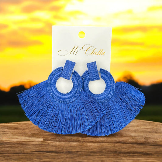 Azure Tassel Earring